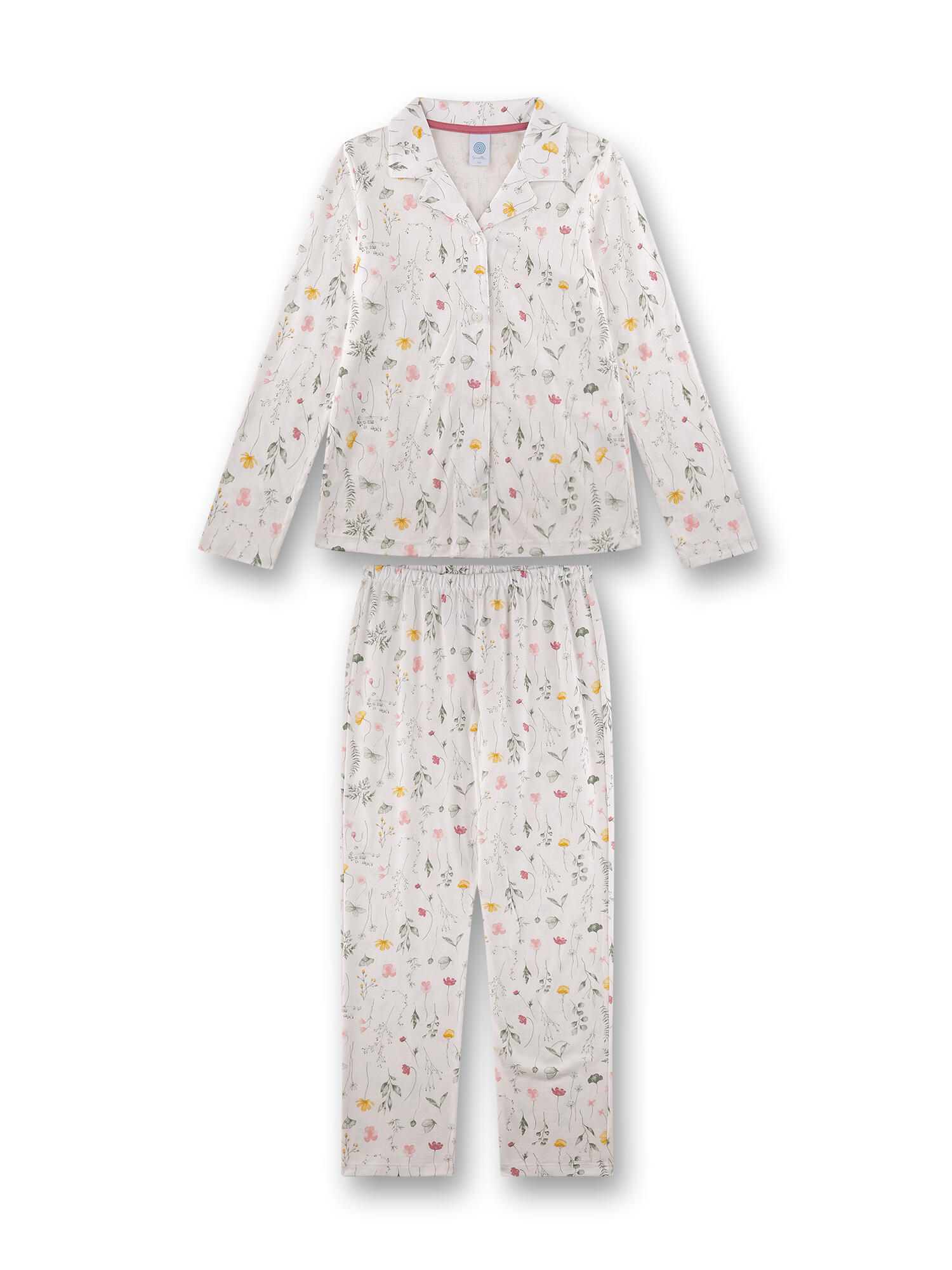 Sanetta - Schlafanzug lang white pebble - Gr. - 176 von Sanetta