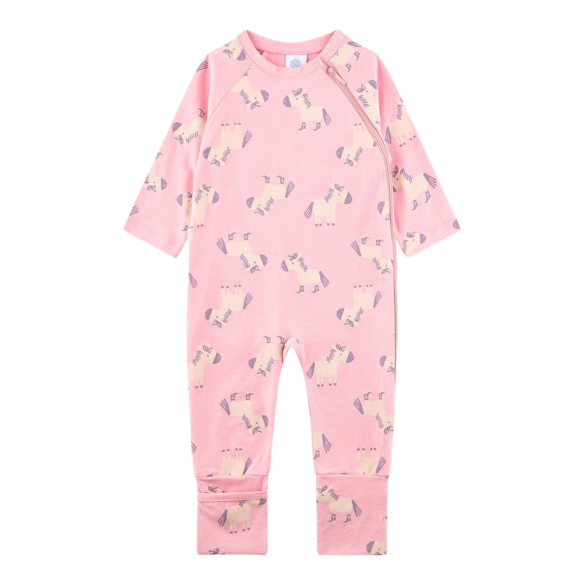 Sanetta Schlafoverall mit Klappfuß Pferde von Sanetta