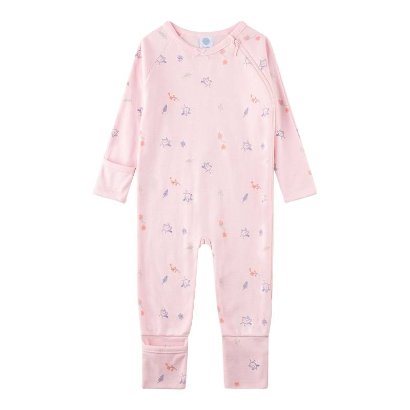 Sanetta Schlafoverall mit Klappfuß Vögel von Sanetta