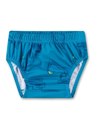 Sanetta Baby-Schwimmwindel blau Bagger | Praktischer und nachhaltiger Badeslip aus recyceltem Polyester für Jungen. Bademode für Babys von Sanetta