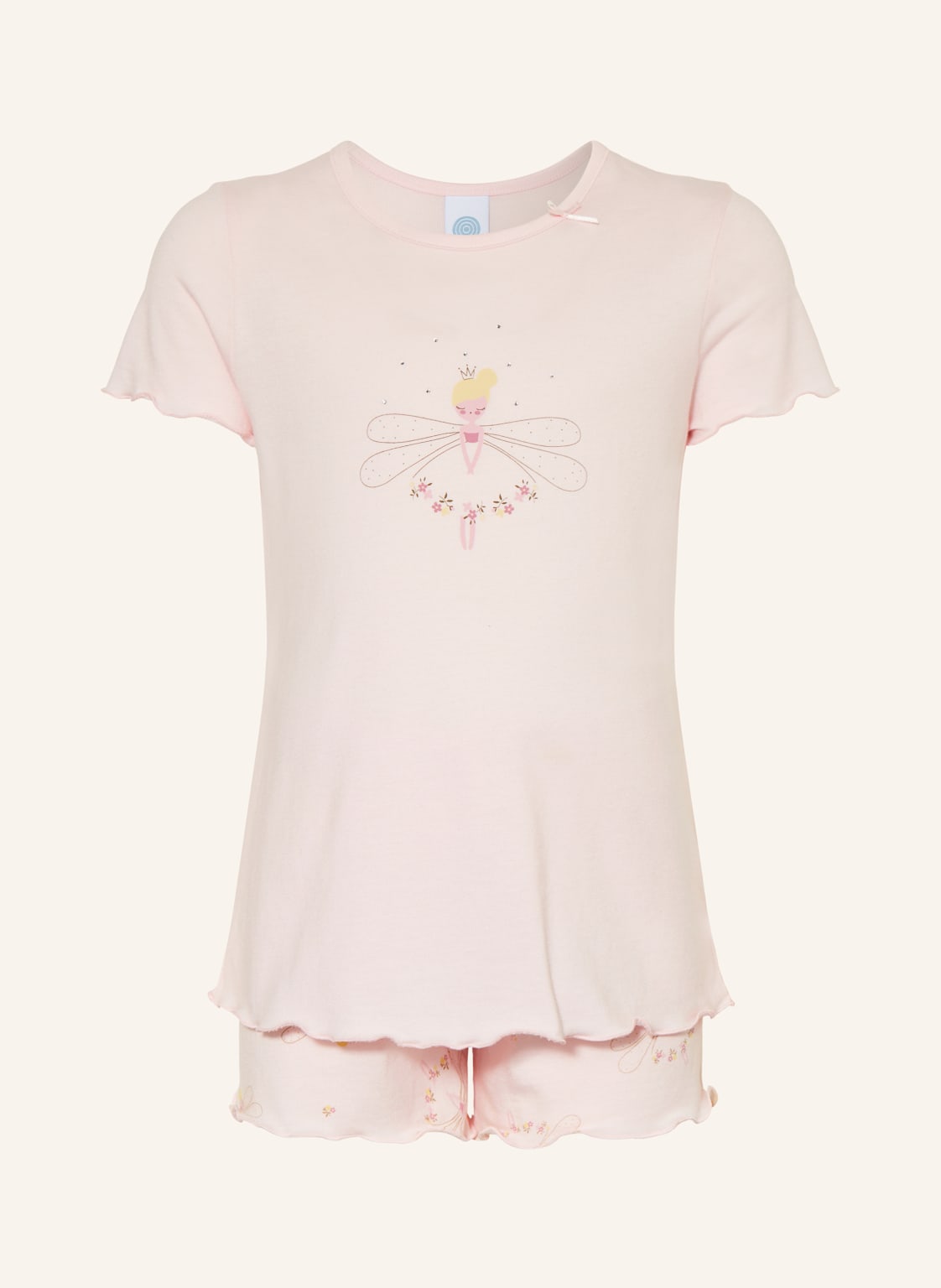 Sanetta Shorty-Schlafanzug Mit Schmucksteinen rosa von Sanetta