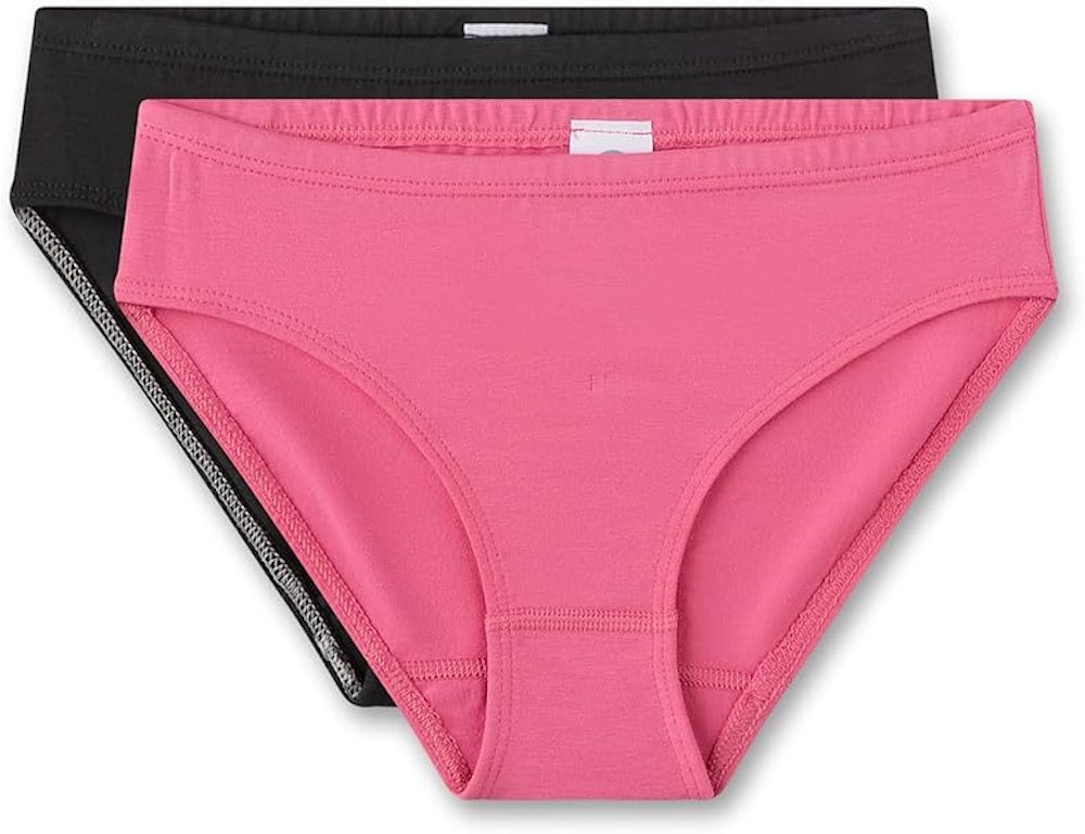 Sanetta Slip Sanetta Mädchen 2er Pack Rioslips Slip rosa + uni schwarz (Doppelpack, 2-St) von Sanetta