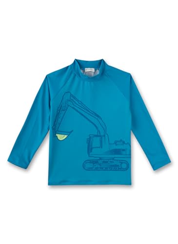 Sanetta UV Shirt Blau | Praktisches und schützendes Badeshirt aus recyceltem Polyester für Jungen. Bademode für Kinder 140 von Sanetta