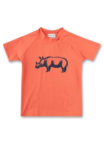 Sanetta UV Shirt Orange | Praktisches und schützendes Badeshirt aus recyceltem Polyester für Jungen. Bademode für Kinder 104 von Sanetta