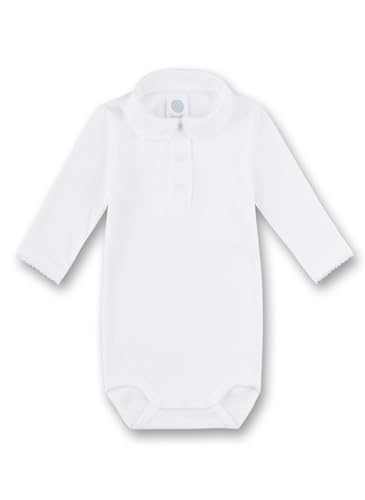 Sanetta Unisex Baby 1/1 w.Collar Formender Body, Weiß (White 10.0), 104 von Sanetta