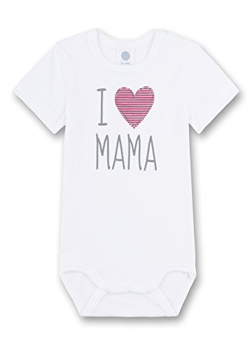 Sanetta Unisex - Baby Body 321850, Einfarbig, Gr. 80, Weiß (White 10) von Sanetta
