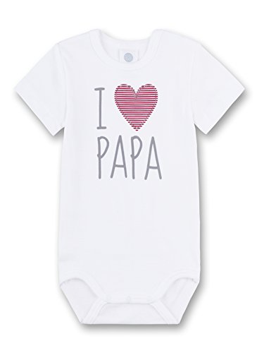 Sanetta Baby-Body kurzarm weiß I love Papa | Hochwertiger und nachhaltiger Body für Babys aus Bio-Baumwolle. Baby Body von Sanetta