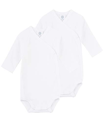 Sanetta Unisex Wickelbody Langarm im Doppelpack aus Bio-Baumwolle, 44 von Sanetta