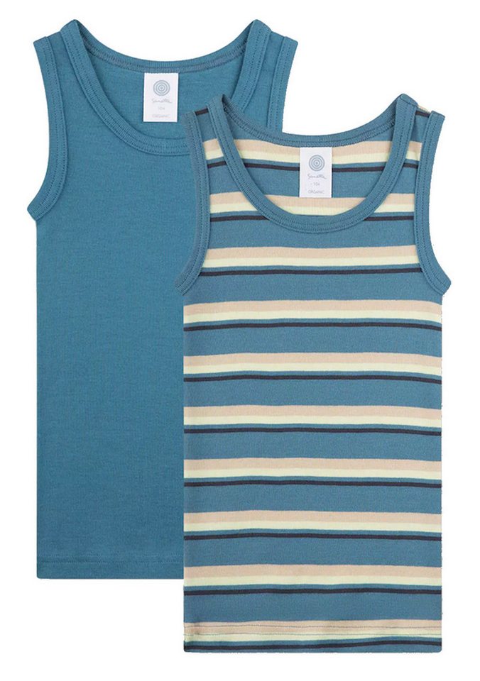 Sanetta Unterhemd Sanetta Jungen 2er Pack Unterhemd Hemd Adventure blau gestreift (Doppelpack, 2-St) von Sanetta