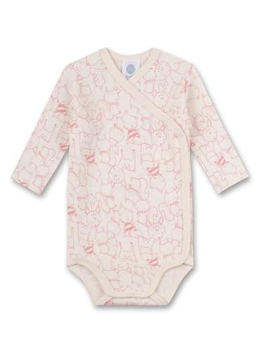 Sanetta Wickelbody Langarm Off-White | Nachhaltiger und süßer Wickelbody für Mädchen aus Bio-Baumwolle. Baby Wickelbody 056 von Sanetta