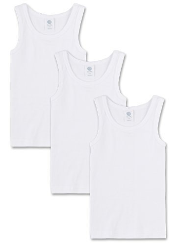 Singlet Sanetta für Jungen, Farbe: weiß, Größe 188-Pack 3 von Sanetta