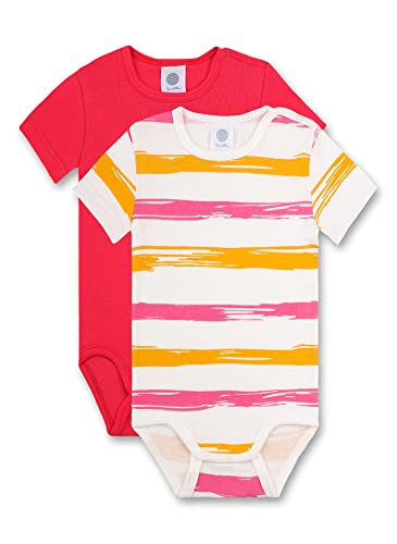 sanetta Doppelpack Body 1/2 Arm,maracuja gestreift + uni hot pink 323340 gr.92 BIO von Sanetta