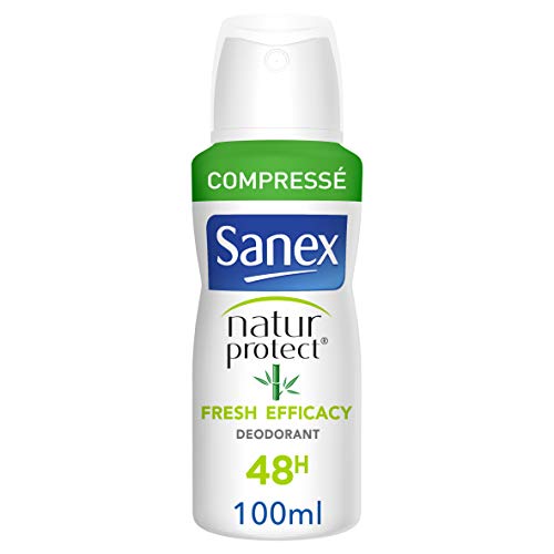 SANEX - Deospray Natur Protect Fresh – Deodorant für Damen und Herren mit Bambuspulver – Wirksamkeit 48 Stunden – ohne Alkohol, ohne Farbstoffe – komprimiertes Format 100 ml von Sanex