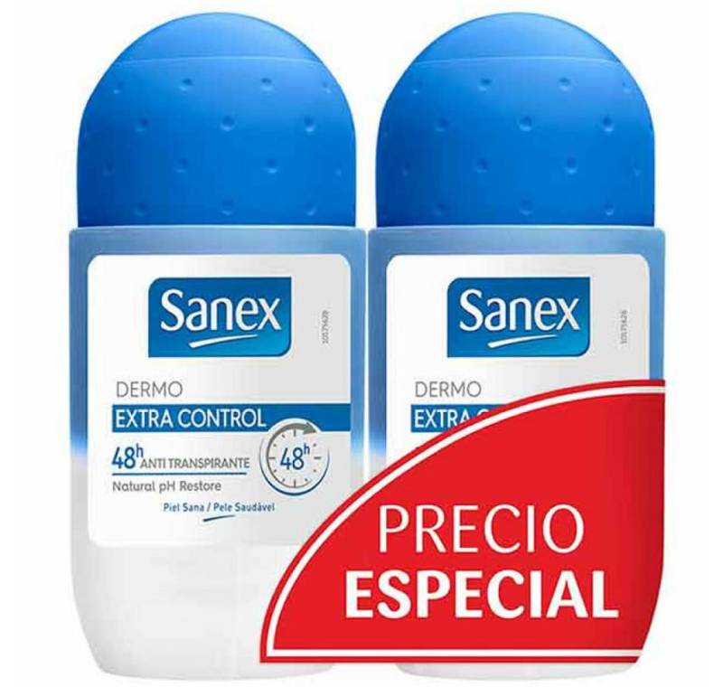 Sanex Deo-Zerstäuber Dermo Extra Control 48h Deodorant Roll On Duplo 2x50ml von Sanex