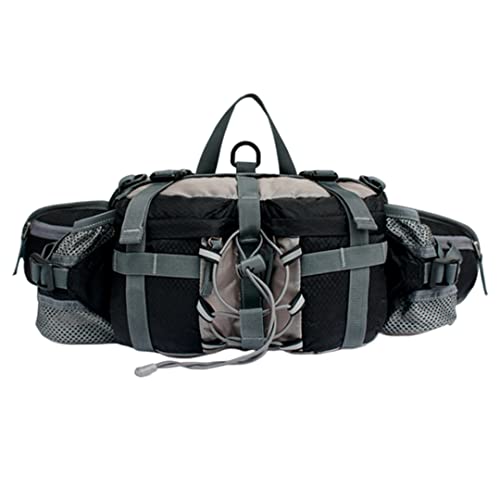 Outdoor -Fanny -Pack, Wanderungen mit Wasserflaschenhalter, Lendenwirbelpack für Motorradwanderungen (schwarz) von Sanfiyya