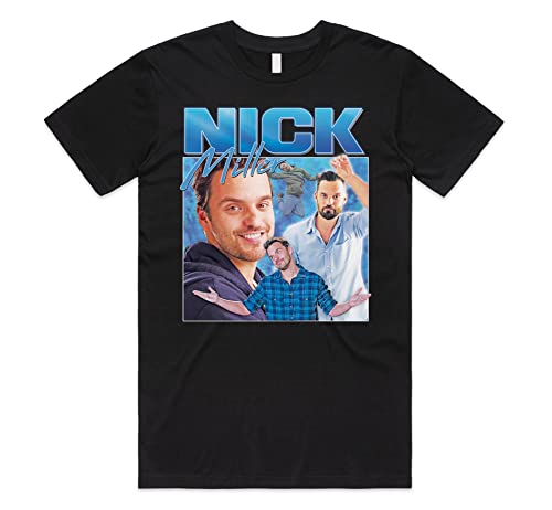 Sanfran Clothing Nick Miller Homage Top Funny TV Icon Geschenk Herren Damen Mädchen T-Shirt, Schwarz , Large von Sanfran Clothing