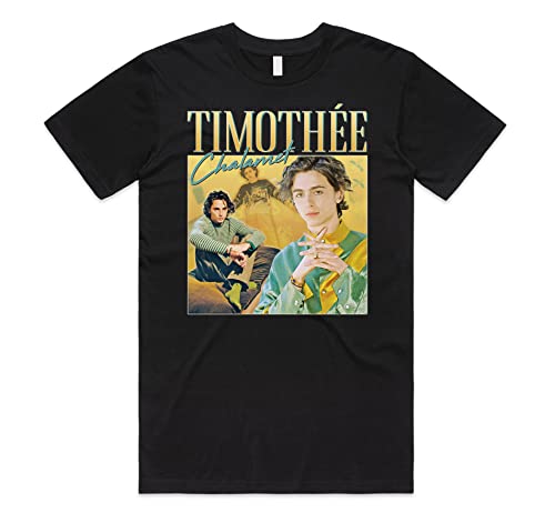 Sanfran Clothing Timothee Chalamet Homage Top Timothy Wonka Schauspieler Vintage T-Shirt, Schwarz , M von Sanfran Clothing