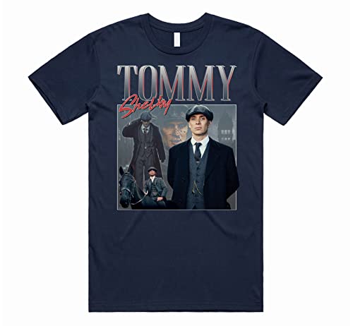 Sanfran Clothing Tommy Shelby Homage Top Peaky TV Show Geschenk Tom Thomas by Order Cillian Murphy T-Shirt, marineblau, M von Sanfran Clothing