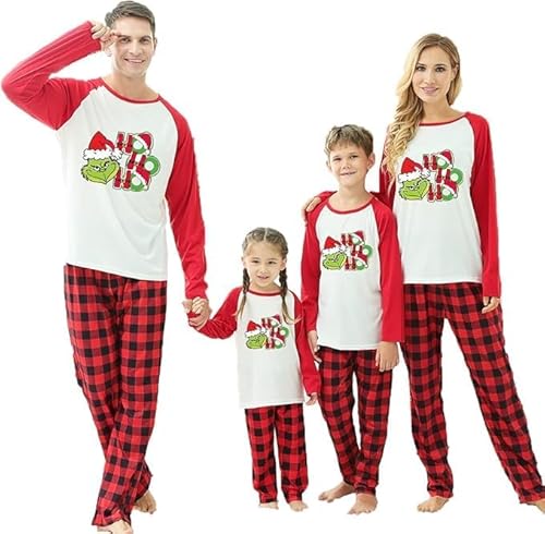 Weihnachts Pyjama Familie Set für Damen Herren Jungen,Weihnachten Schlafanzug Langarm Oberteil und Unterteil Weihnachtsbaum Fun-Nachtwäsche(LMG Damen,S) von Sangdut