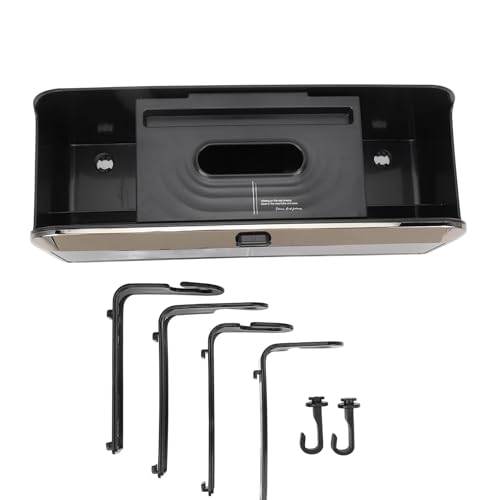 Sangeponiang Für das Auto, für Multi -funktionale Autokrückensitzorganisator mit Tablett, 2 Getränkebechhalter, Tissue -Box, Aufbewahrungsbox, Haken, für die Auto -Kopfstütze (Schwarz) von Sangeponiang