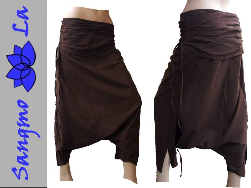 Haremshose "Arambol" Mit Schnürung Hippie Gipsy Goa Yoga Pixie Elfe Fee von SangmoLa