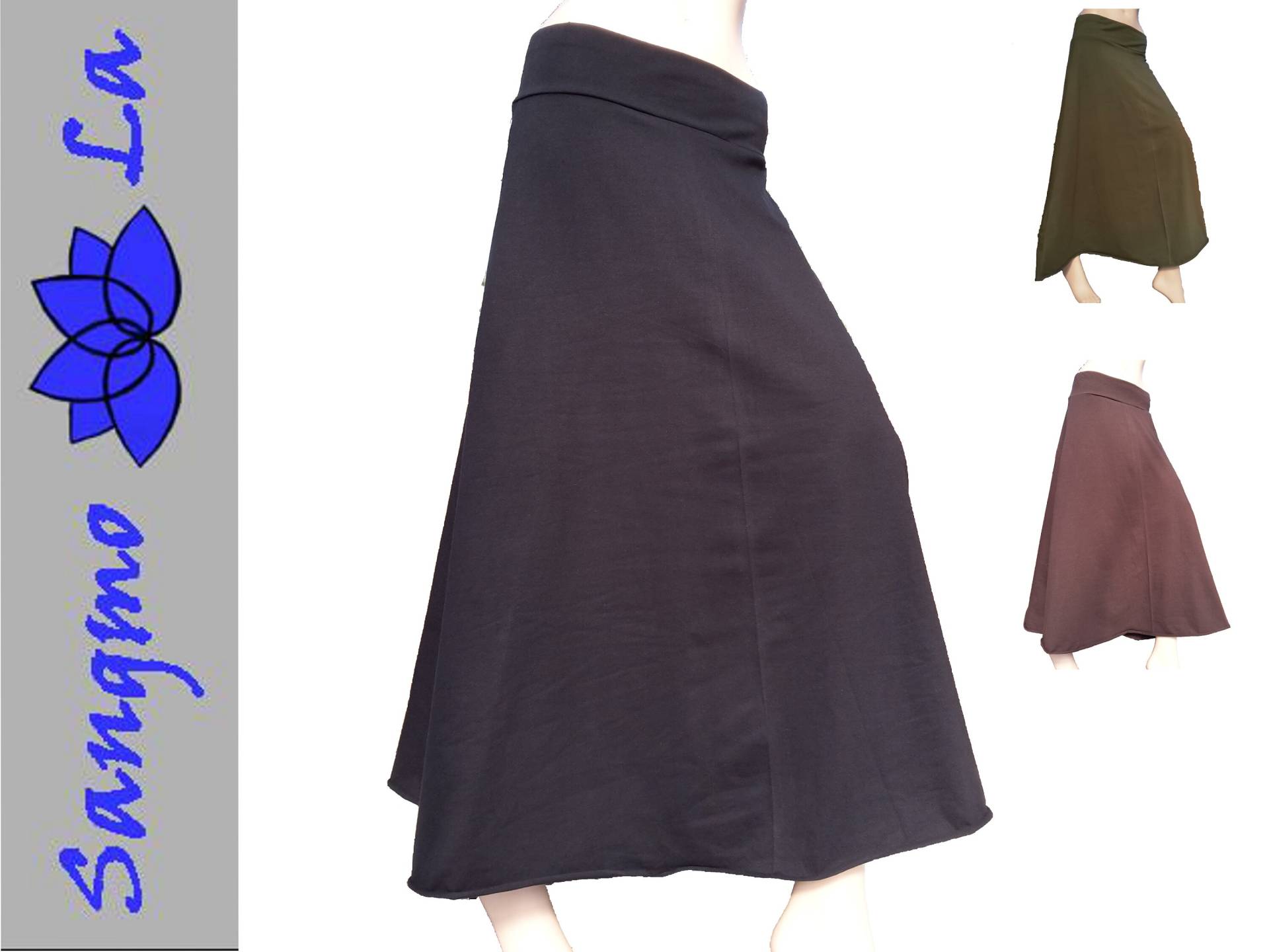 Maxirock Basicrock Gr. 36-42 Lang Weit Psy Goa Larp Boho Festival Baumwolle Rock Schwarz Braun Maxirock Basicrock Gr. 36-42 Lang Weit Psy Goa Larp Boho Festival Baumwolle Rock Schwarz Braun von SangmoLa