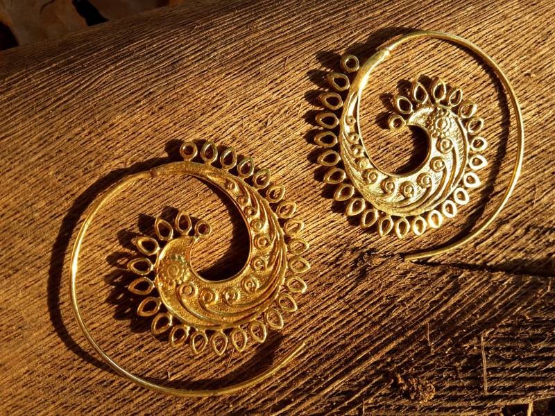 Ohrringe Spiralen Creolen "Kundalini" Hippie Gipsy Spirit Symbol Psy Goa Trance Festival Boho Bohemian von SangmoLa