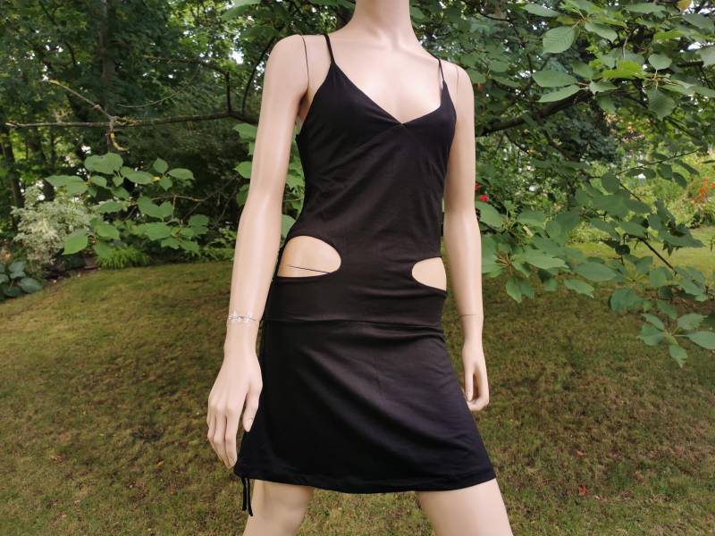 Psy Goa Kleid Minikleid Mit Rückwärtiger Schnürung S/M Gipsy Hippie Boho Festival Party Kurz Rot Olive Schwarz Psytrance Damen von SangmoLa