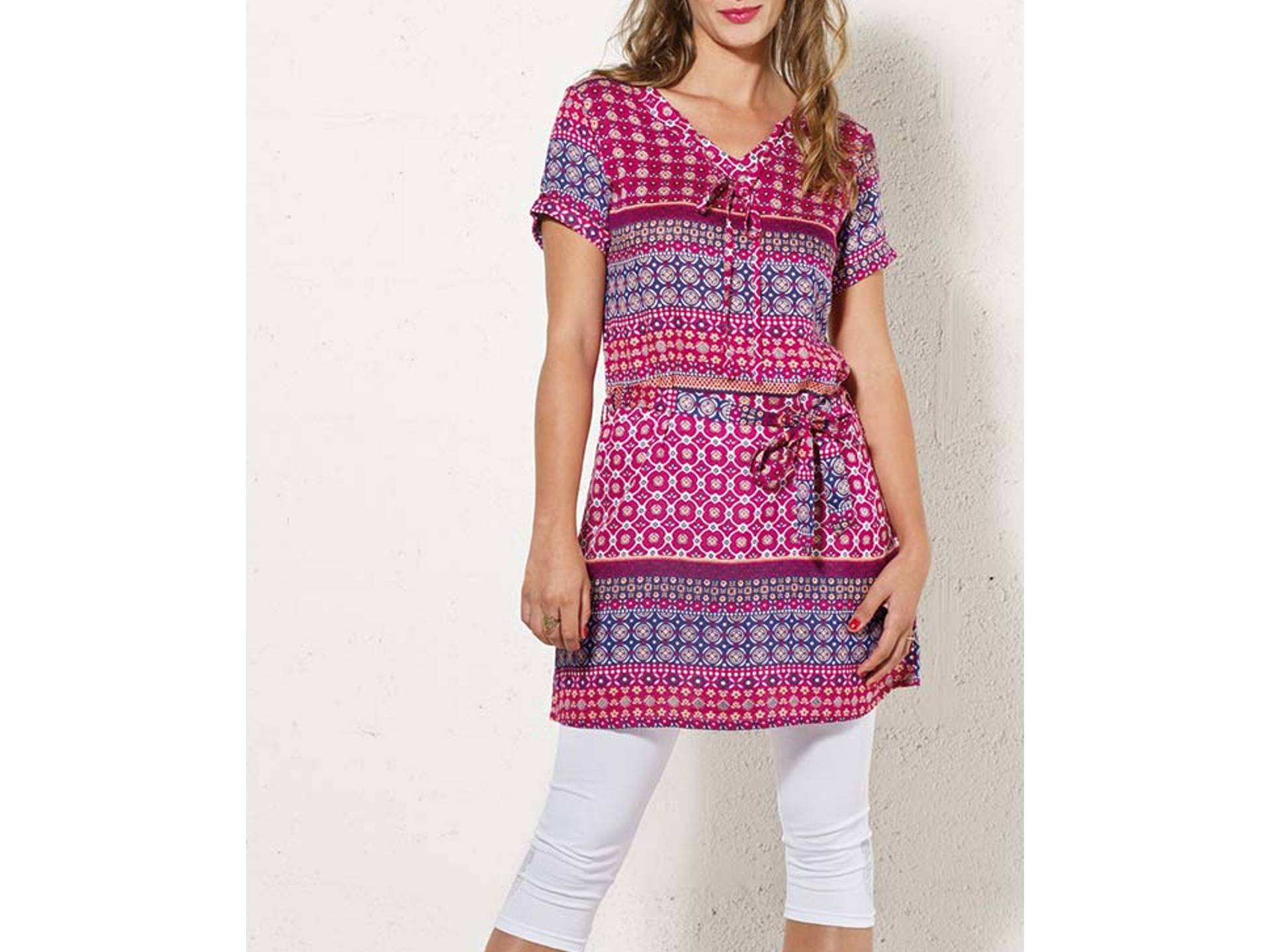 Tunika Kleid Viskose S-3xl Ethno Gemustert Hippie Patchwork Sommer Damen Minikleid Plusgröße Psy Goa Spirit Vegan Festival Boho Nomad von SangmoLa