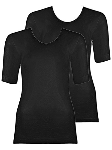 Sangora 2er Sparpack Damen-Unterhemd 8010810 = M in Schwarz-Schwarz von Sangora
