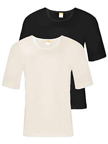Sangora 2er Sparpack Herren Unterhemd 8010070 = XXL in Schwarz-wollweiss von Sangora