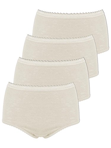 Sangora 4er Sparpack Damen-Taillenslip 7960741 = M in wollweiss-wollweiss von Sangora