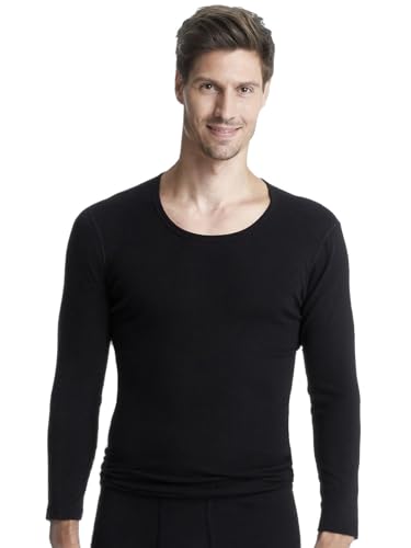 SUSA Unterhemd Herren Angora 1/1 A I Unterwäsche für Männer aus weicher Angora- & Baumwolle I Gute Wärmeisolation I Unterhemd Langarm Herren I schwarz I GR M von Sangora