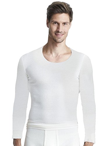 SUSA Unterhemd Herren Angora 1/1 A I Unterwäsche für Männer aus weicher Angora- & Baumwolle I Gute Wärmeisolation I Unterhemd Langarm Herren I wollweiß I GR XL von Sangora