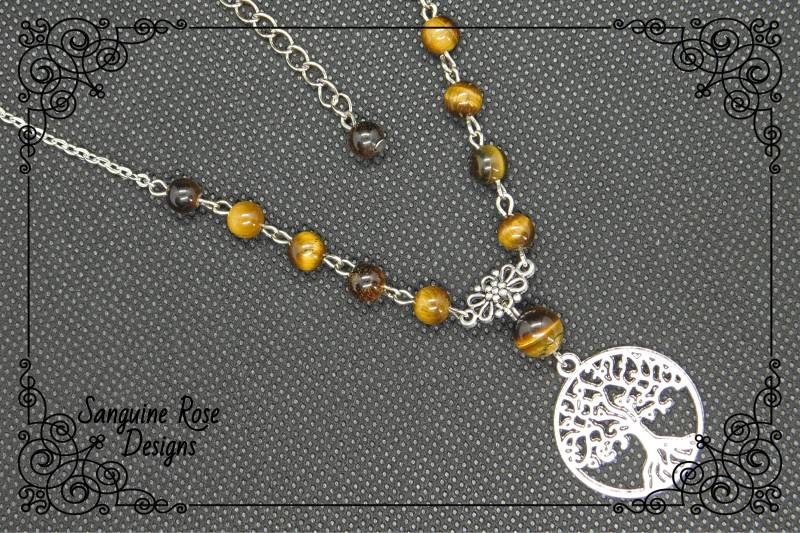 Baum Des Lebens Tigerauge Perlen Halskette - Pagan Wicca Anhänger von SanguineRoseDesigns