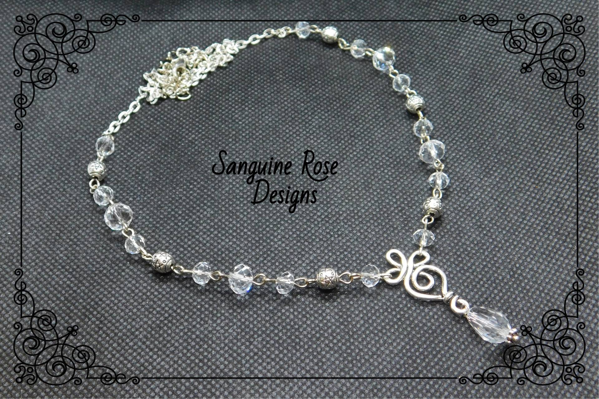 Keltic Crystal Goddess Halskette, Pagan Wicca Göttin Anhänger, Kristall Silber Halskette von SanguineRoseDesigns