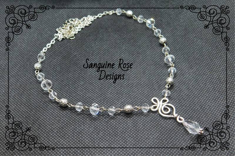 Keltic Crystal Goddess Halskette, Pagan Wicca Göttin Anhänger, Kristall Silber Halskette von SanguineRoseDesigns