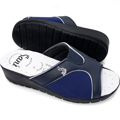 Hallux Valgus Hausschuhe für Damen mit anatomischem Fußbett, selbstformend, Sommer-Sandalen für die Arbeit, Zuhause, Sabout, offene Schuhe, Korrektur Hallux Valgus, Farbe:, 36 EU von Sani'