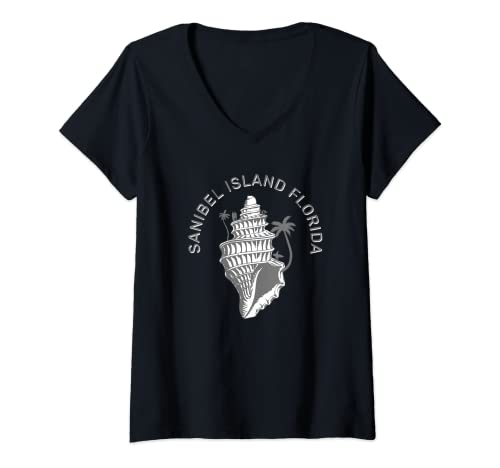 Damen Sanibel-Insel Florida T-Shirt mit V-Ausschnitt von Sanibel Island Florida
