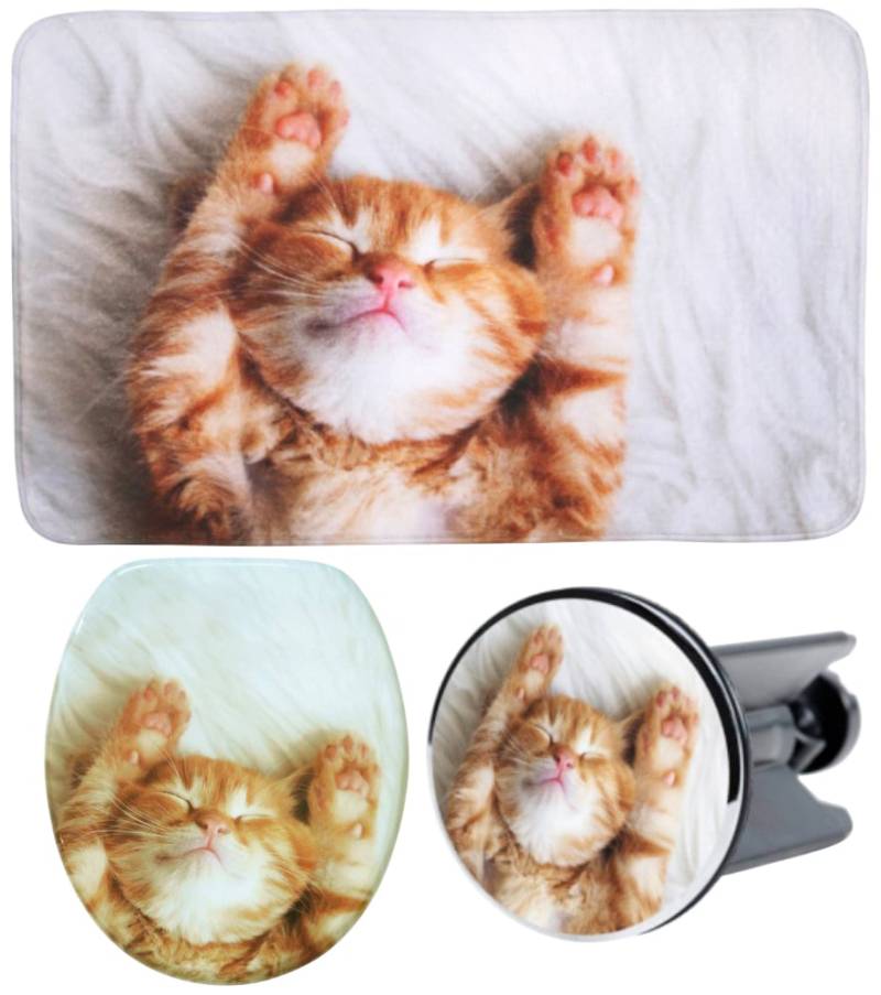 Sanilo Badaccessoire-Set "Lilly" bestehend aus WC-Sitz, Badteppich und Waschbeckenstöpsel von Sanilo