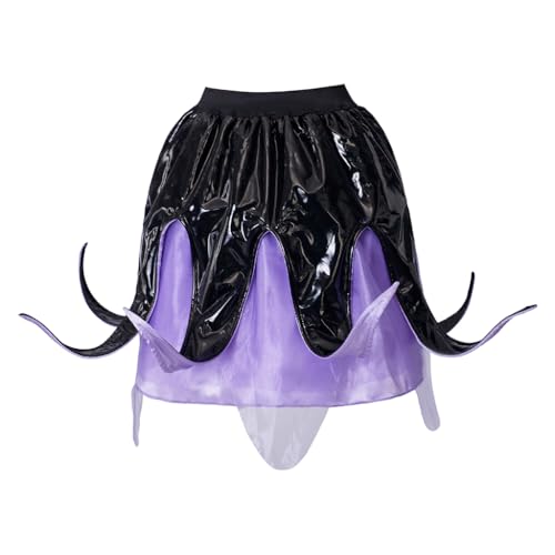 Saniplaycos Bösewicht Ursula Kostüm Meerjungfrau Tutu Rock Lila Octopus Kleid Meer Hexe Cosplay Kostüm für Damen (XXL) von Saniplaycos