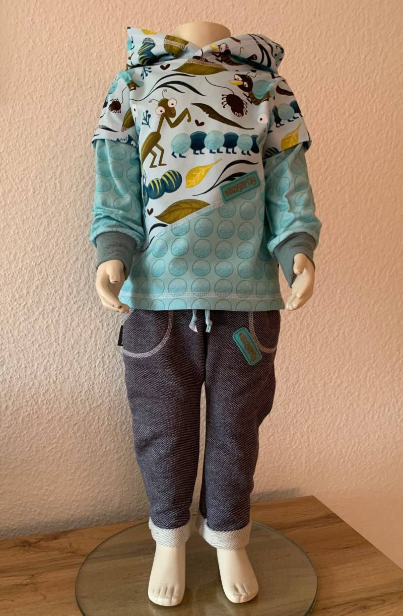 Jungenset Gr. 86/92, Kapuzenshirt+Hose, Krabbler von SanisBunterLaden