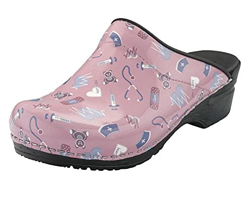 Sanita | Care offener Clog, Lackleder | Original handgemacht | Flexible Leder-Clogs für Damen | Anatomisch geformtes Fußbett mit weichem Schaum | Pink | 37 von Sanita