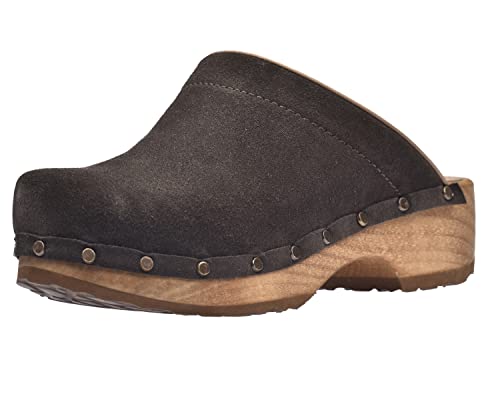 Sanita Cho Chunky Clog | Original handgemacht | Leder-Holzclogs für Damen | Dunkelbraun |40 EU von Sanita