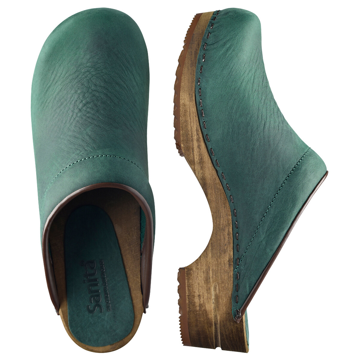 Sanita Chrissy Clogs W Grün, Größe: 36, Damen, Holzclogs von Sanita