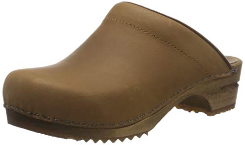 Sanita Chrissy offener Clog | Original handgemacht | Leder-Holzclogs für Damen | Cognac | 38 von Sanita