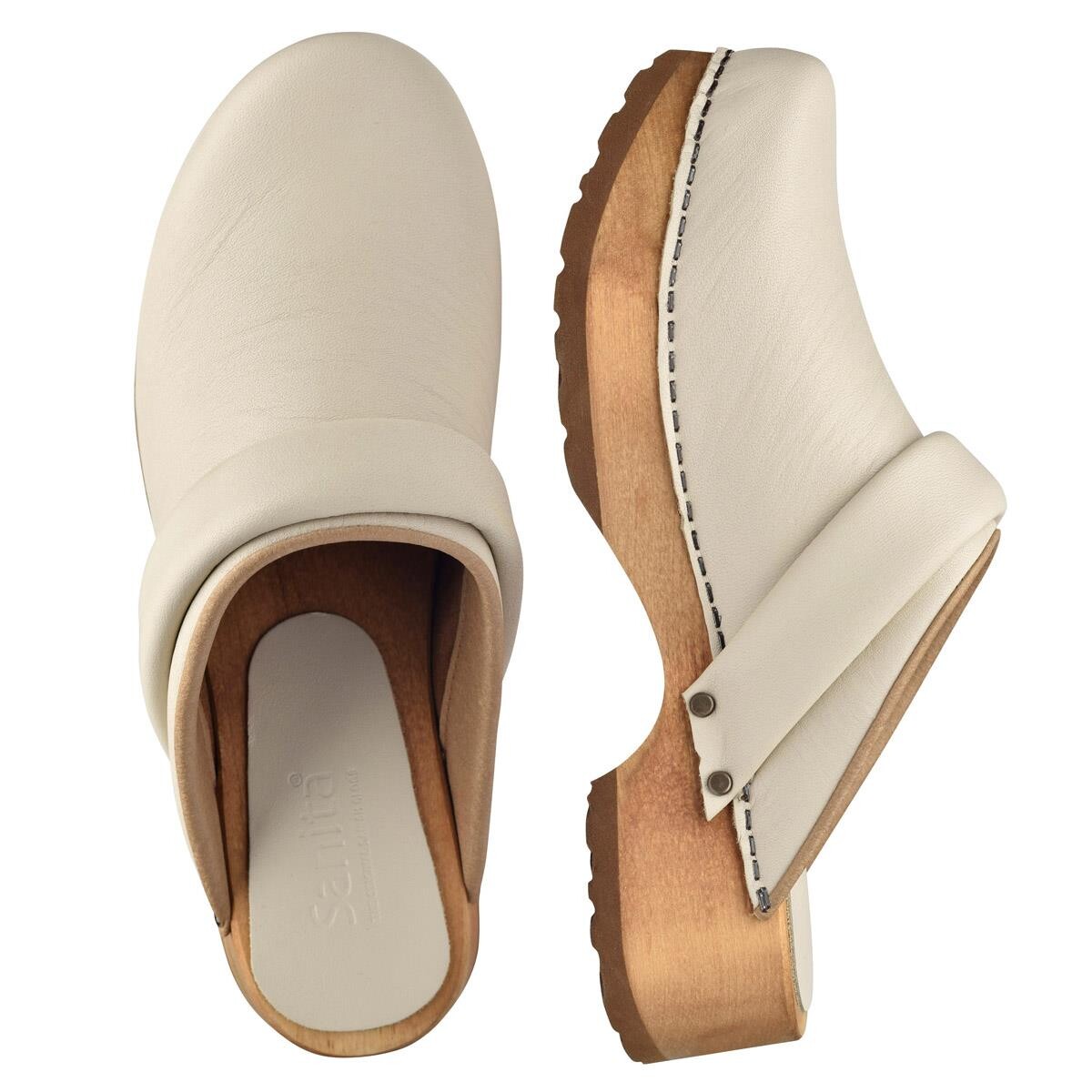 Sanita Chuso Clogs Creme, Größe: 36, Damen, Holzclogs von Sanita