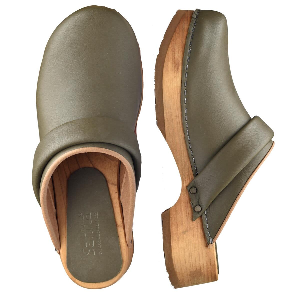 Sanita Chuso Clogs Grün, Größe: 38, Damen, Holzclogs von Sanita