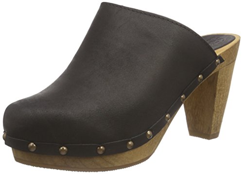 Sanita Damen Athena Plateau Open Clogs, Schwarz (Black 2) von Sanita