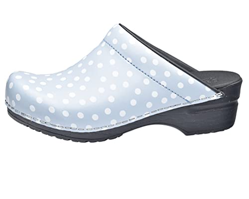 Sanita | Fenja offener Clog | Original handgemacht | Flexible Leder-Clogs für Damen | Anatomisch geformtes Fußbett mit weichem Schaum | Blau | 38 EU von Sanita